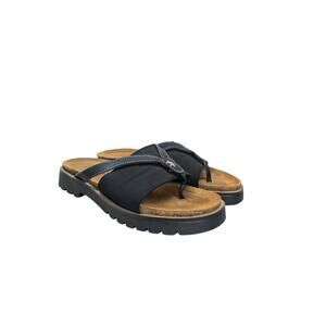 NAOT Orion Sandals Women 39/L8 Black Leather Platform Chunky Y2K Style Lagenlook
